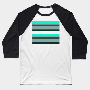 GREEN COOL RETRO VINTAGE STRIPE PATTERN | COOL TONE PALETTE Baseball T-Shirt